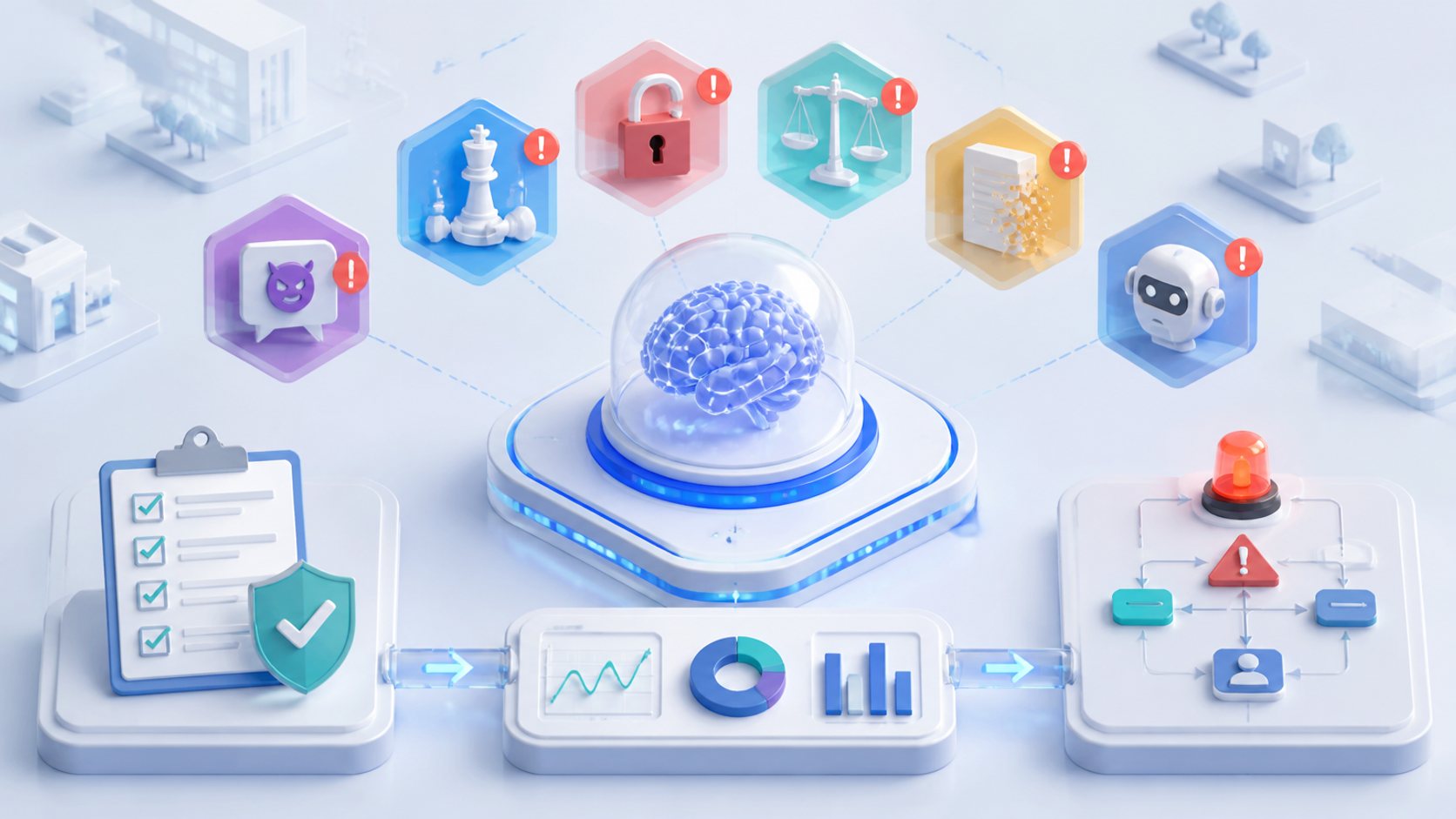 OpenAIがAIの異常行動6件を継続開示へ　性能表だけでは見えない導入リスクの要点を表す記事イラスト